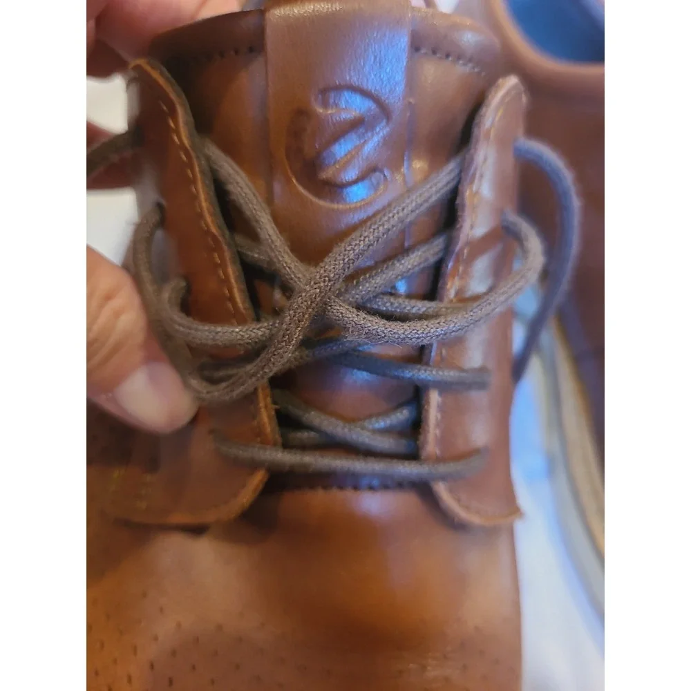 Ecco S.T.1 Men Oxfords Shoes Brown Leather Brogue Pattern For Ventilation